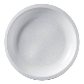 Plastic bord Plat wit "Rond vormig" PP Ø22 cm (25 stuks) 