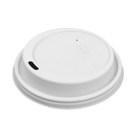 Plastic Deksel PS "Cappuccino" wit Ø9,4cm (100 stuks) 