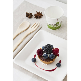 Suikerriet bord Vierkant wit 15x15 cm (25 stuks) 