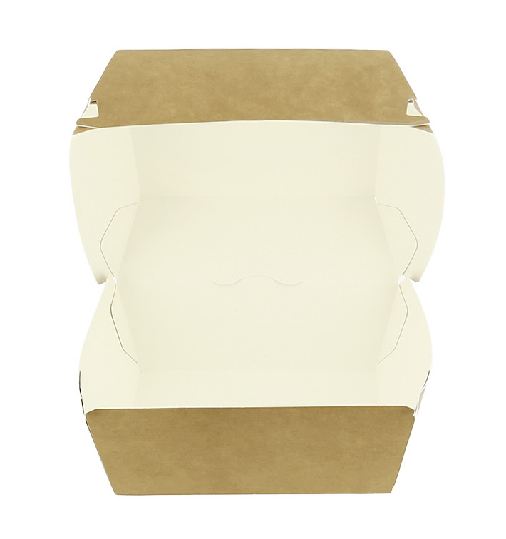 Bakjes Mega Hamburger Kraft Kartonnen Dubbele Sluiting 15,5x15,5x10cm (200 Stuks) Bakjes Mega Hamburger Kraft Kartonnen Dubbele Sluiting 15,5x15,5x10cm (200 Stuks)