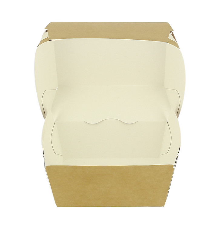 Bakjes Hamburger Kraft Kartonnen Dubbele Sluiting 11x11x7,5cm (50 Stuks) Bakjes Hamburger Kraft Kartonnen Dubbele Sluiting 11x11x7,5cm (50 Stuks)