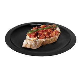 Plastic bord Plat zwart "Rond vormig" PP Ø18,5cm (25 stuks) 