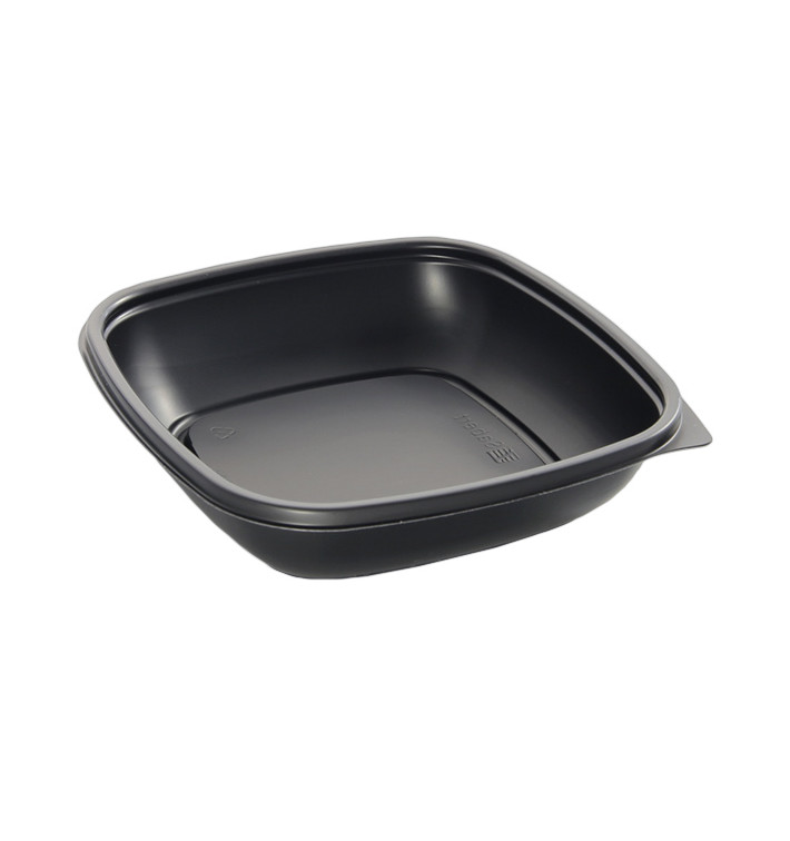 Plastic deli Container PP zwart 500ml 16,5x16,5x4cm (300 stuks) Plastic deli Container PP zwart 500ml 16,5x16,5x4cm (300 stuks)