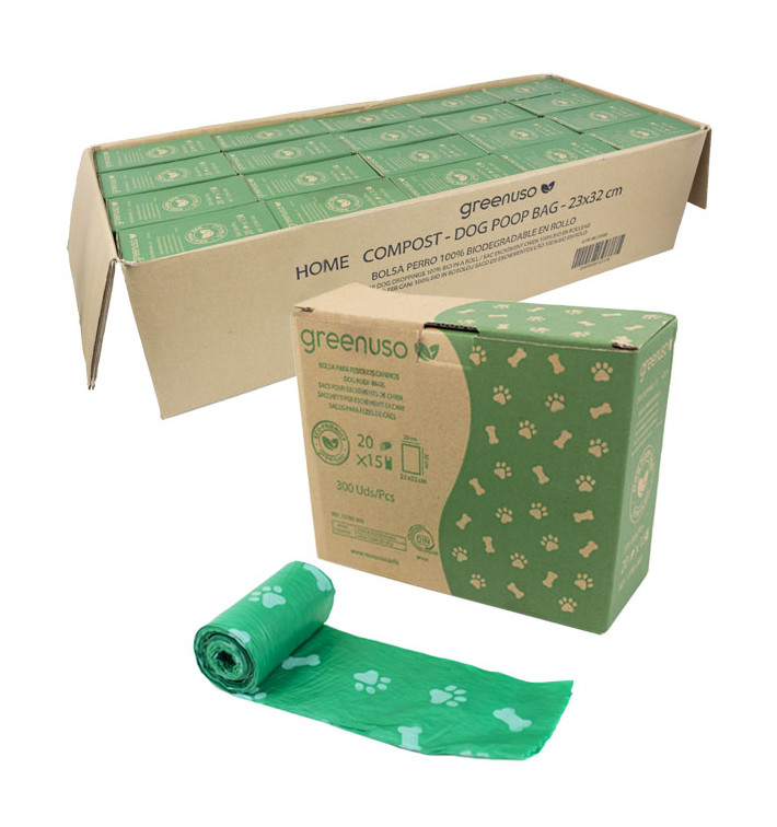 Plastic zak voor uitwerpselen van honden 100% bio 23x32cm (6.000 Stuks) Plastic zak voor uitwerpselen van honden 100% bio 23x32cm (6.000 Stuks)