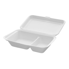 Suikerriet Gescharnierd Burger Container 24,0x12,5x6,5cm (400 stuks)