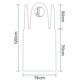 Wegwerp plastic PE schort G80 rood 76x120cm (100 stuks) 