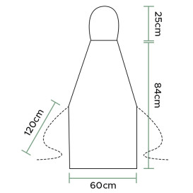 Wegwerp plastic schort TST PP wit 60x84cm (10 stuks) 