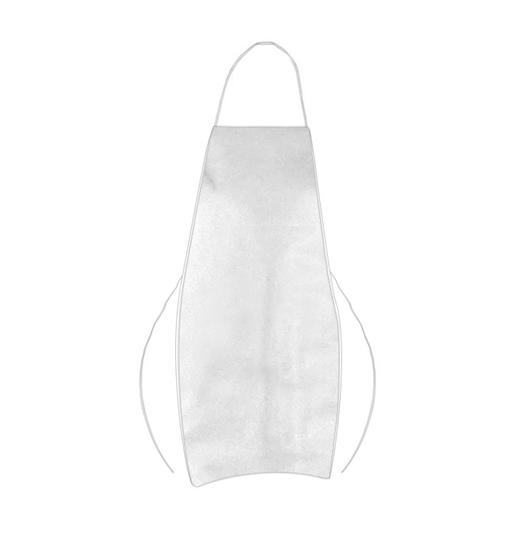 Wegwerp plastic schort TST PP wit 60x84cm (10 stuks) Wegwerp plastic schort TST PP wit 60x84cm (10 stuks)