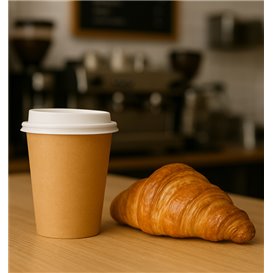Papieren beker 9 Oz/280ml Kraft-Kraft Ø8,1cm (50 stuks) 