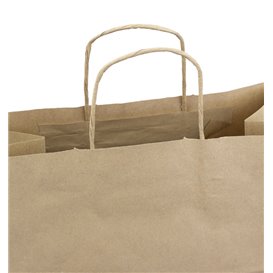 Papieren zak met handgrepen kraft Plat 70g/m² 26+18x26cm (250 stuks)