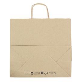 Papieren zak met handgrepen kraft Plat 70g/m² 26+18x26cm (250 stuks)