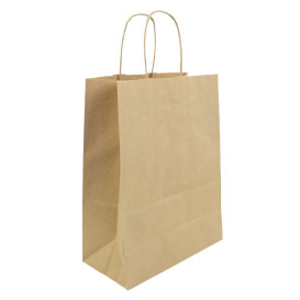 Papieren zak met handgrepen kraft Hawanna 100g/m² 24+12x31cm (250 stuks)