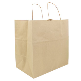 Papieren zak met handgrepen kraft Hawanna 100g/m² 32+20x32cm (200 stuks)