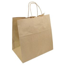 Papieren zak met handgrepen kraft Hawanna 100g/m² 32+20x32cm (200 stuks)