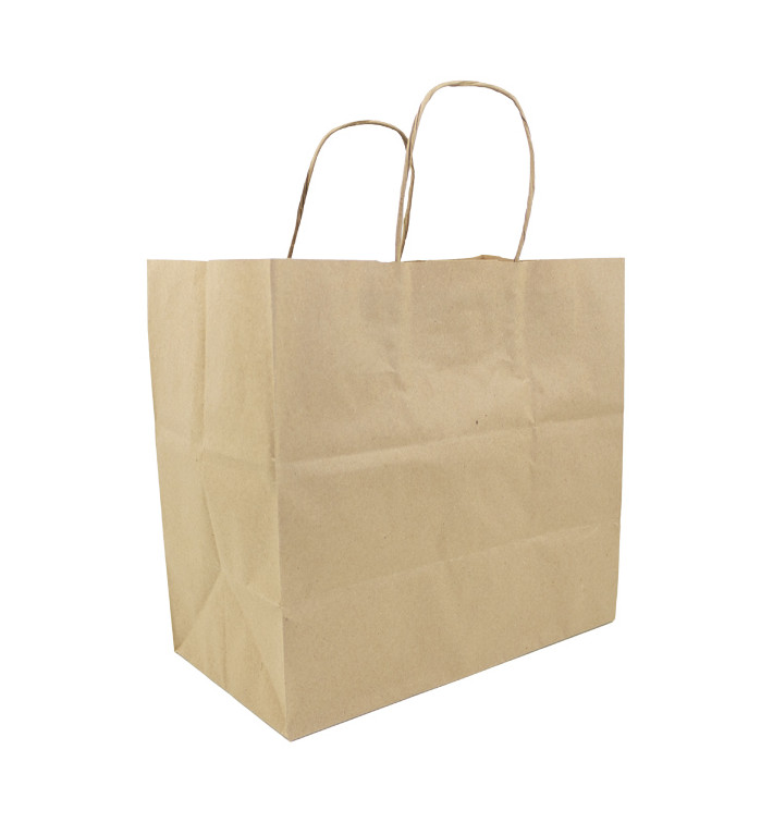Papieren zak met handgrepen kraft Hawanna 100g/m² 28+16x27cm (250 stuks) Papieren zak met handgrepen kraft Hawanna 100g/m² 28+16x27cm (250 stuks)