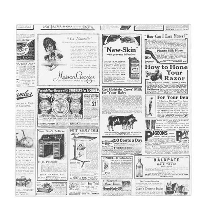 Graspapier inpakvellen "Times" 31x31cm (1000 stuks) Graspapier inpakvellen "Times" 31x31cm (1000 stuks)
