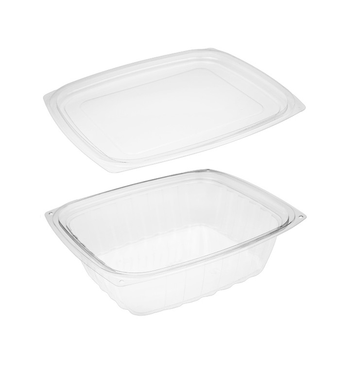 Stof gebaseerd op Maizena PLA Composteerbaar Container met Deksel 710ml (200 stuks) Stof gebaseerd op Maizena PLA Composteerbaar Container met Deksel 710ml (200 stuks)