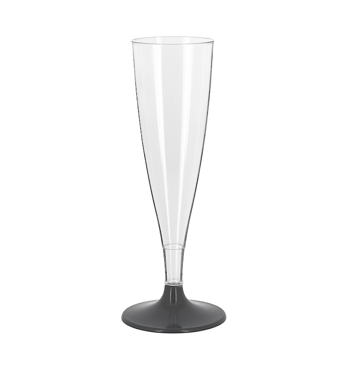 Herbruikbare Plastic Stam Fluitglas Mousserende Wijn Antraciet 140ml 2P (48 stuks) Herbruikbare Plastic Stam Fluitglas Mousserende Wijn Antraciet 140ml 2P (48 stuks)