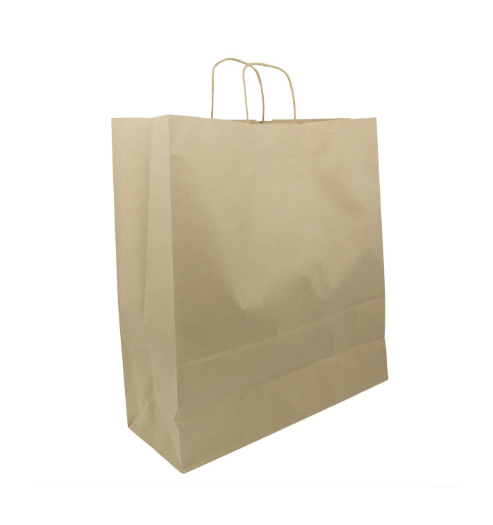 Papieren zak met handgrepen kraft bruin 100g/m² 44+15x46cm (200 stuks) Papieren zak met handgrepen kraft bruin 100g/m² 44+15x46cm (200 stuks)