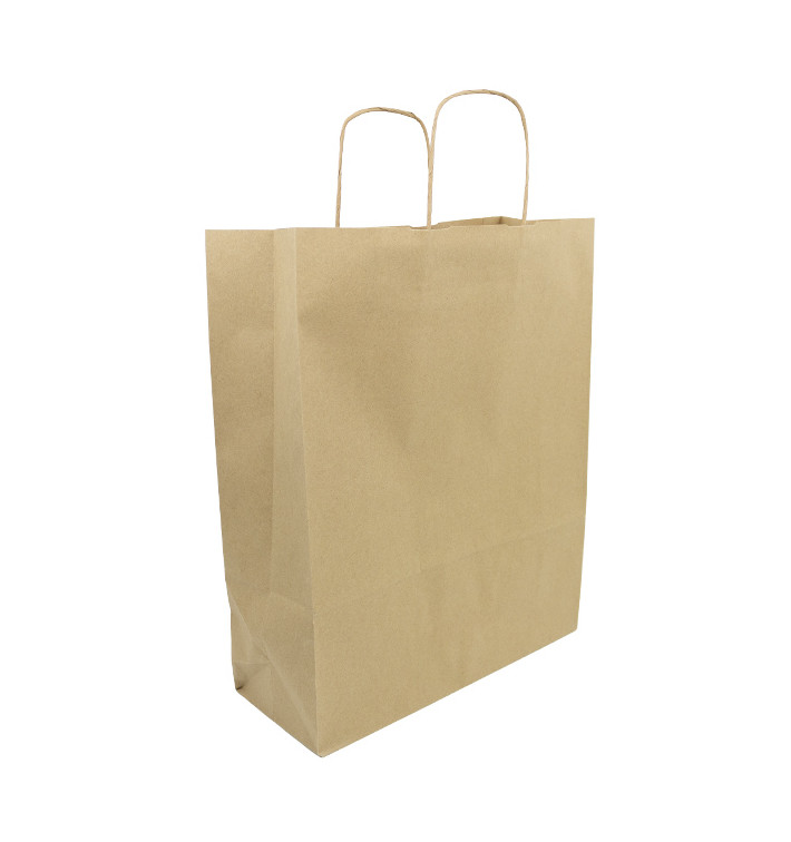 Papieren zak met handgrepen kraft 100g/m² 32+12x40cm (25 stuks) Papieren zak met handgrepen kraft 100g/m² 32+12x40cm (25 stuks)