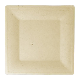 Suikerriet bord Vierkant Naturel 26,2x26,2 cm (50 stuks) 