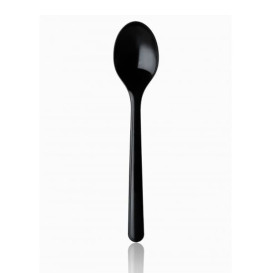 Plastic lepel premium zwart 18,5 cm 