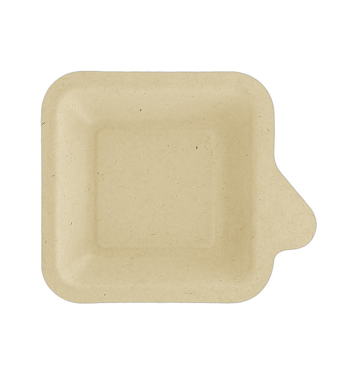 Suikerriet bord met Hendel Naturel 11x11 cm (50 stuks) Suikerriet bord met Hendel Naturel 11x11 cm (50 stuks)