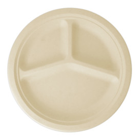 Suikerriet bord 3C Naturel Ø26 cm (50 stuks) 