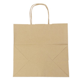 Papieren zak met handgrepen kraft Hawanna 100g/m² 28+16x27cm (50 stuks) 