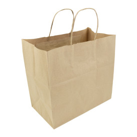 Papieren zak met handgrepen kraft Hawanna 100g/m² 28+16x27cm (50 stuks) 