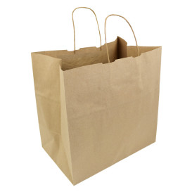Papieren zak met handgrepen kraft Hawanna 100g/m² 32+20x32cm (200 stuks)