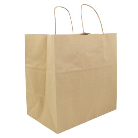 Papieren zak met handgrepen kraft Hawanna 100g/m² 32+20x32cm (200 stuks)
