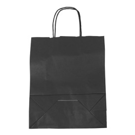 Papieren zak met handgrepen kraft zwart 100g/m² 25+11x31cm (25 stuks) 