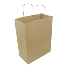 Papieren zak met handgrepen kraft bruin 100g/m² 25+13x33cm (25 stuks) 