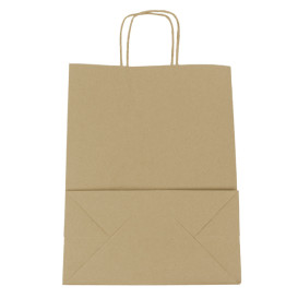 Papieren zak met handgrepen kraft bruin 100g/m² 25+13x33cm (25 stuks) 