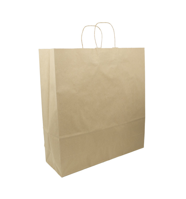 Papieren zak met handgrepen kraft Hawanna 100g/m² 46+16x49cm (200 stuks) Papieren zak met handgrepen kraft Hawanna 100g/m² 46+16x49cm (200 stuks)