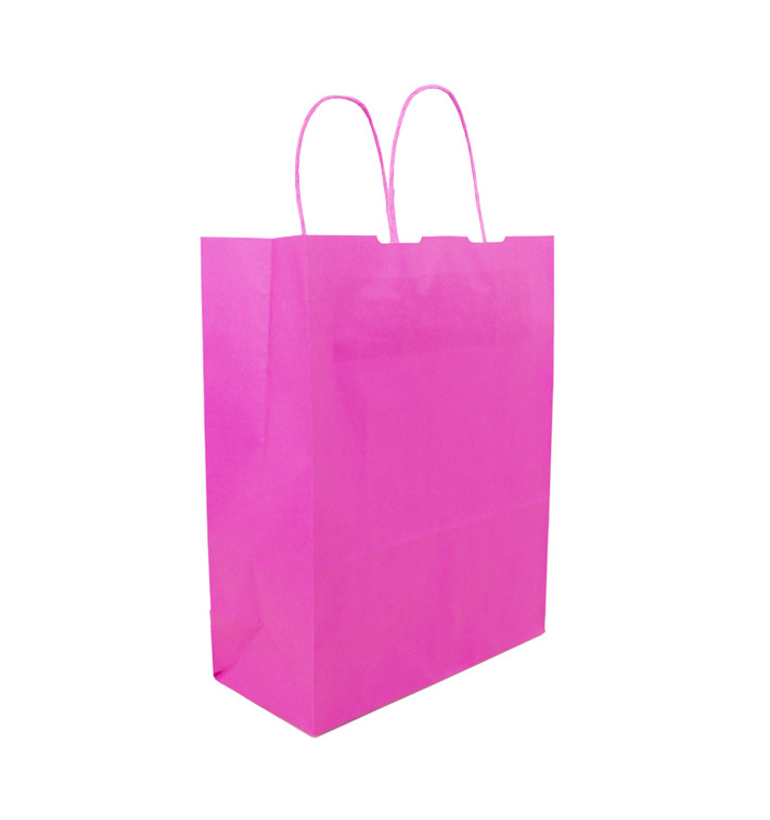 Papieren zak met handgrepen fuchsia 100g/m² 25+11x31cm (200 stuks) Papieren zak met handgrepen fuchsia 100g/m² 25+11x31cm (200 stuks)