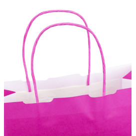 Papieren zak met handgrepen fuchsia 100g/m² 25+11x31cm (25 stuks) 