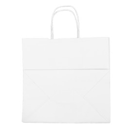 Papieren zak met handgrepen kraft wit 100g/m² 30+18x29cm (200 stuks)