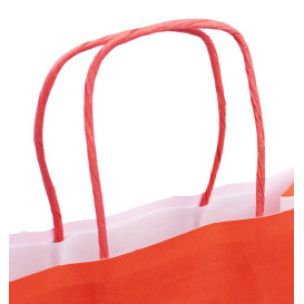 Papieren zak met handgrepen kraft rood 100g/m² 22+9x23cm (25 stuks) 