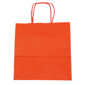 Papieren zak met handgrepen kraft rood 100g/m² 22+9x23cm (25 stuks) 