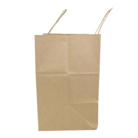 Papieren zak met handgrepen kraft bruin 100g/m² 30+18x29cm (200 stuks)