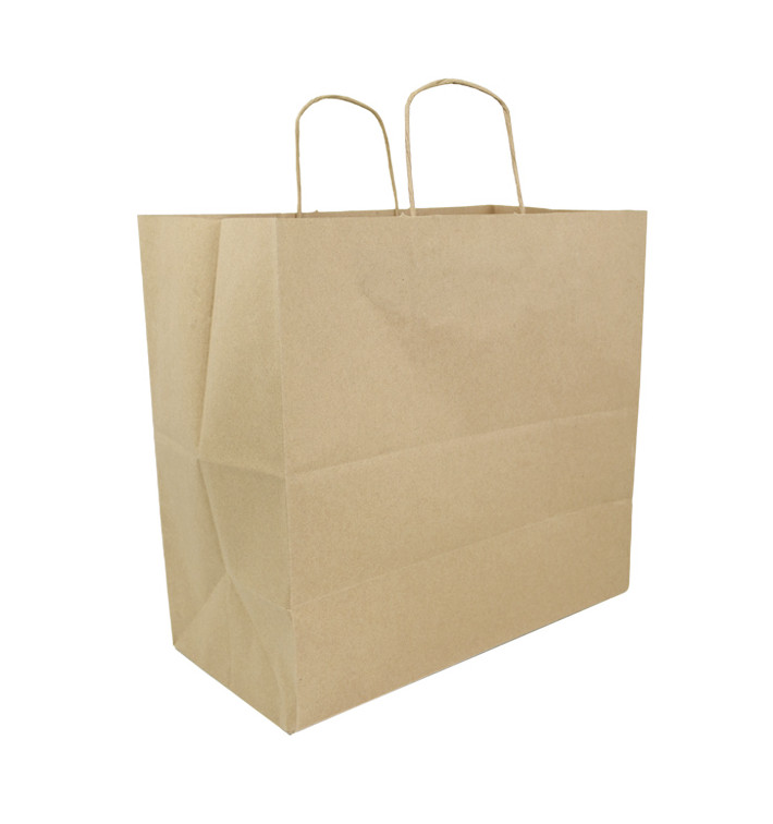Papieren zak met handgrepen kraft bruin 100g/m² 35+18x34cm (25 stuks) Papieren zak met handgrepen kraft bruin 100g/m² 35+18x34cm (25 stuks)