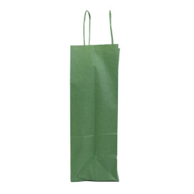 Papieren zak met handgrepen kraft groen 80g/m² 20+10x29cm (250 stuks)