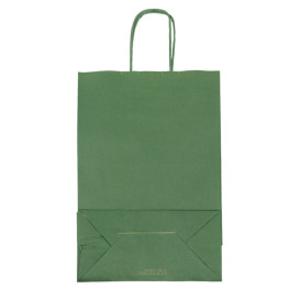 Papieren zak met handgrepen kraft groen 80g/m² 20+10x29cm (250 stuks)