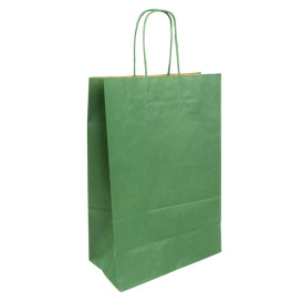 Papieren zak met handgrepen kraft groen 80g/m² 20+10x29cm (250 stuks)