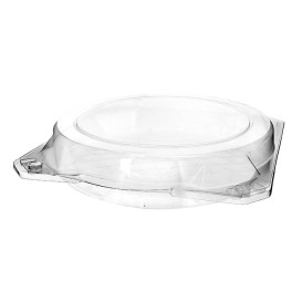 Plastic scharnierende bakkerij Container PET Ø23x5cm (115 stuks)