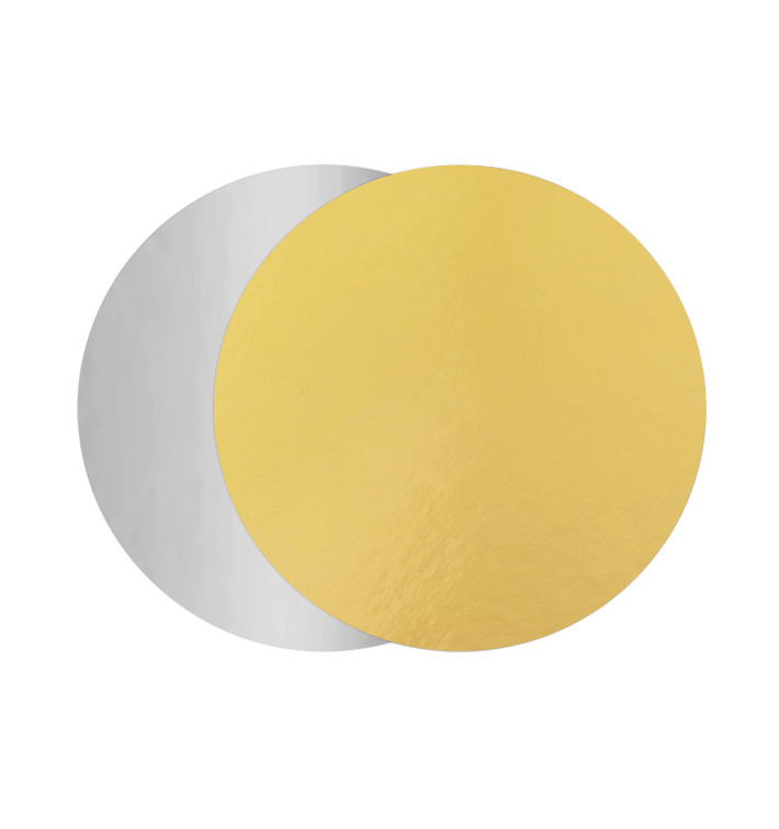 Papieren Cake cirkel goud en zilver 32cm (100 stuks) Papieren Cake cirkel goud en zilver 32cm (100 stuks)