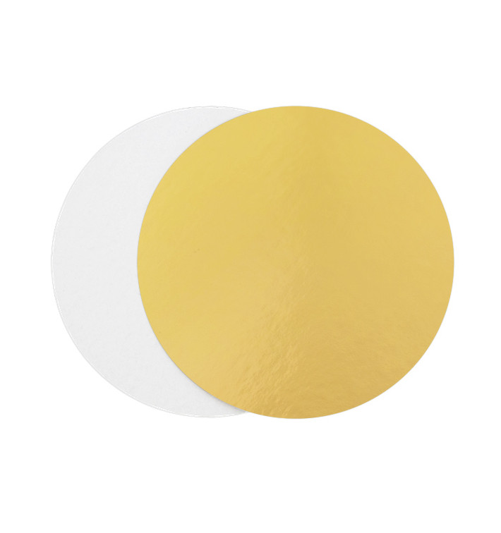 Papieren Cake cirkel goud en wit 18cm (100 stuks) Papieren Cake cirkel goud en wit 18cm (100 stuks)