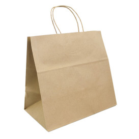 Papieren zak met handgrepen kraft bruin 100g/m² 30+18x29cm (200 stuks)